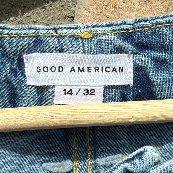 Good American Good Boy Straight Split Hem Jeans Women’s 14/32 NWT - Picture 2 of 10